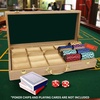 image:imageGSE Games amp Sports Expert Wooden Poker Chip Case with 5 Chip Trays Holds 500 Chips Casino Grade Chip Holder for Poker chips Oak500 Pieces  Oak