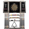 image:imageGSE Games amp Sports Expert 10 Billiard Pool Cue Rack amp Dart Board Cabinet Combination Wall Mounted Billiard Pool Cue Rack Only Dartboard Cabinet Only with Dart ScoreboardBrushed Grey