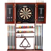 image:imageGSE Games amp Sports Expert 10 Billiard Pool Cue Rack amp Dart Board Cabinet Combination Wall Mounted Billiard Pool Cue Rack Only Dartboard Cabinet Only with Dart ScoreboardMahogany