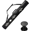 image:imageGSE Games amp Sports Expert 2x2 Deluxe Hard Billiard Pool Cue Stick Carrying Case Billiard Cue Case Billiards Accessories Several Colors AvailableDeluxe Oval  BlackWhite Star