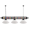 image:imageGSE Games amp Sports Expert 59 Pool Table Light with Billiard Balls Decoration Hanging Billiard Light for 7ft8ft9ft Pool Tables with 3 Matte Metal Shade White GlassWhite Glass Lamp Shades