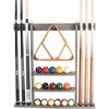 image:imageGSE Games amp Sports Expert Billiard Cue Stick Hanging Wall Mounting Rack Only Holds 6 Pool Cue Sticks Billiard Ball Racks and Full Set of Pool Balls Silver Mist