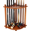 image:imageGSE Games amp Sports Expert CornerStyle Floor Stand Billiard Pool Cue Racks with Score Counters Holds Pool Cue Sticks Balls Set Ball RacksOak
