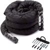 image:imageGSE Games amp Sports Expert Gym Battle Rope HeavyDuty Workout Ropes for Indoor amp Outdoor Workout Exercise Rope for Strength Training  304050 Feet Lengths AvailableBlack with Sleeve