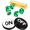 image:imageGSE Games amp Sports Expert Instant Casino Craps Game Set Including 5Pack 19mm Casino Dice 3 Craps ONOff Poker Button for Craps Games Family Game NightGreen