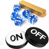 image:imageGSE Games amp Sports Expert Instant Casino Craps Game Set Including 5Pack 19mm Casino Dice 3 Craps ONOff Poker Button for Craps Games Family Game NightBlue