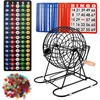image:imageGSE Games amp Sports Expert Professional Bingo Game Set with Jumbo Extra Large Bingo Cage Masterboard Ping Pong Size Balls for Adults Large Groups Bingo Halls Parties or Game NightDeluxe Large Set