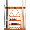 image:imageGSE Games amp Sports Expert Wall Mount Rack with Score Counter Only Hanging Wall Mounting Rack Holds 68 Cue Sticks 2 Ball Racks and Full Set of BallsOak
