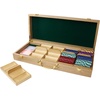 image:imageGSE Games amp Sports Expert Wooden Poker Chip Case with 5 Chip Trays Holds 500 Chips Casino Grade Chip Holder for Poker chips Oak500 Pieces  Oak