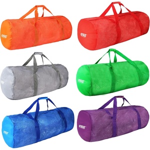 image:imageBlack HeavyDuty Large Mesh Sports Duffle Bag Dry Bag Diving Equipment Scuba Bag with Zipper Great for Gym Workout Sport Balls Storage Scuba Gear Snorkeling Water Sports and TravelMulticolor
