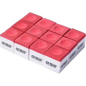 image:imageGSE Games amp Sports Expert 12Pack of BilliardPool Cue Chalks Billiard Pool Table Accessories for HomeTournament Use 6 Colors AvailableRed
