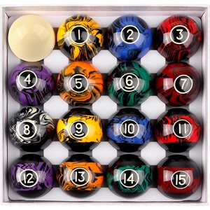 image:imageGSE Games amp Sports Expert 2 14Inch Professional Regulation Size Billiards Pool Balls Set Standard Set of 16 Pool Balls for Billiard Table Pool Table Accessories Several Colors AvailableBlack Marbelite Swirl Style Balls