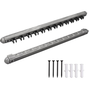image:imageGSE Games amp Sports Expert 2Piece 6812 Billiard Pool Cue Rack Wall Mounted Holders Billiard Cue Sticks Wall Rack Set12 Cue  Brushed Grey