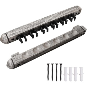 image:imageGSE Games amp Sports Expert 2Piece 6812 Billiard Pool Cue Rack Wall Mounted Holders Billiard Cue Sticks Wall Rack Set6 Cue  Brushed Grey