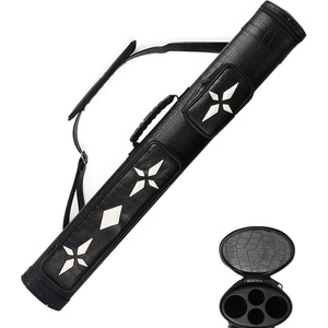 image:imageGSE Games amp Sports Expert 2x2 Deluxe Hard Billiard Pool Cue Stick Carrying Case Billiard Cue Case Billiards Accessories Several Colors AvailableDeluxe Oval  BlackWhite Star