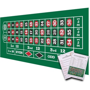 image:imageGSE Games amp Sports Expert 36 x 72 Casino Layout Felt Professional Casino Tabletop Mat for Parties Casino Poker Game NightRoulette