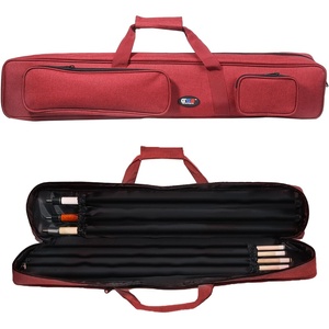 image:imageGSE Games amp Sports Expert 3x4 Soft Pool Cue Case Billiard Pool Cue Stick Carrying Bag  Holds 3 Butts and 4 Shafts Several Colors AvailableBurgundy