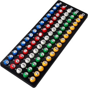 image:imageGSE Games amp Sports Expert 78Inch Bingo Balls MultiColor Replacement Bingo Game Balls with Easy Read Window for Parties Prize RafflesMulticolor Balls  Black Board