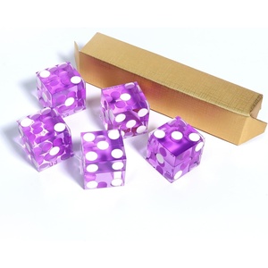 image:imageGSE Games amp Sports Expert Casino Dice Game AAA Grade 19mm Pro Vegas Style Craps Dice Set of 5 with Razor Sharp Edges amp Matching Serialized Numbers for RPG Dice Stacking Yahtzee Dice GamesPurple