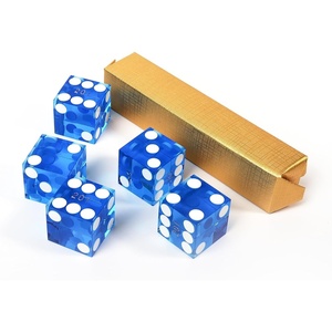image:imageGSE Games amp Sports Expert Casino Dice Game AAA Grade 19mm Pro Vegas Style Craps Dice Set of 5 with Razor Sharp Edges amp Matching Serialized Numbers for RPG Dice Stacking Yahtzee Dice GamesBlue