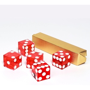 image:imageGSE Games amp Sports Expert Casino Dice Game AAA Grade 19mm Pro Vegas Style Craps Dice Set of 5 with Razor Sharp Edges amp Matching Serialized Numbers for RPG Dice Stacking Yahtzee Dice GamesRed