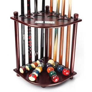 image:imageGSE Games amp Sports Expert CornerStyle Floor Stand Billiard Pool Cue Racks with Score Counters Holds Pool Cue Sticks Balls Set Ball RacksMahogany