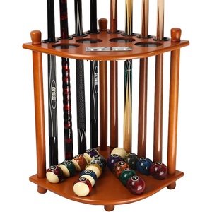 image:imageGSE Games amp Sports Expert CornerStyle Floor Stand Billiard Pool Cue Racks with Score Counters Holds Pool Cue Sticks Balls Set Ball RacksOak