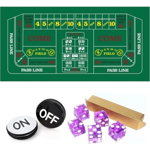 image:imageGSE Games amp Sports Expert Craps Table Top Game Set Including A Craps Layout Felt 5 Casino Dice and A Craps ONOff Button for Craps Games Casino GamesPurple