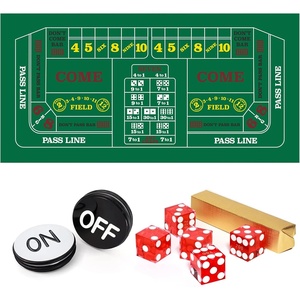 image:imageGSE Games amp Sports Expert Craps Table Top Game Set Including A Craps Layout Felt 5 Casino Dice and A Craps ONOff Button for Craps Games Casino GamesRed