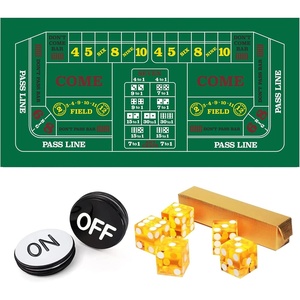image:imageGSE Games amp Sports Expert Craps Table Top Game Set Including A Craps Layout Felt 5 Casino Dice and A Craps ONOff Button for Craps Games Casino GamesYellow