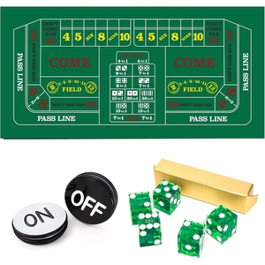 image:imageGSE Games amp Sports Expert Craps Table Top Game Set Including A Craps Layout Felt 5 Casino Dice and A Craps ONOff Button for Craps Games Casino GamesGreen