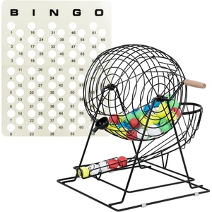 image:imageGSE Games amp Sports Expert Deluxe Bingo Game Set with Large Bingo Cage Masterboard 78 Balls 50 Game Cards and 500 Chips for Friend Parties Family Game NightJumbo Black Set