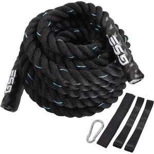 image:imageGSE Games amp Sports Expert Gym Battle Rope HeavyDuty Workout Ropes for Indoor amp Outdoor Workout Exercise Rope for Strength Training  304050 Feet Lengths AvailableBlackBlue