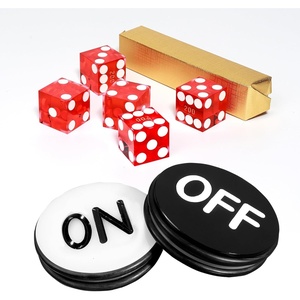 image:imageGSE Games amp Sports Expert Instant Casino Craps Game Set Including 5Pack 19mm Casino Dice 3 Craps ONOff Poker Button for Craps Games Family Game NightRed