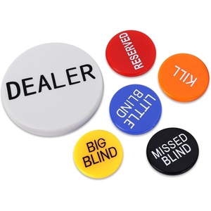 image:imageGSE Games amp Sports Expert Little Blind Big Blind Missed Blind Kill Reserved Dealer Button  Set of 6 Casino Texas Holdem Poker Button for Gambling Card Games