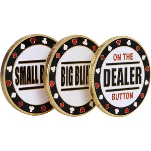 image:imageGSE Games amp Sports Expert Metal Small Blind Big Blind Dealer Button  Set of 3 Professional Texas Holdem Poker Button for Gambling Card Games Poker Nights Tournaments