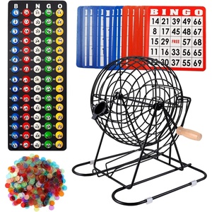 image:imageGSE Games amp Sports Expert Professional Bingo Game Set with Jumbo Extra Large Bingo Cage Masterboard Ping Pong Size Balls for Adults Large Groups Bingo Halls Parties or Game NightDeluxe Large Set