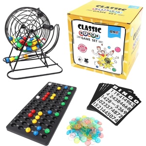 image:imageGSE Games amp Sports Expert Professional Bingo Game Set with Jumbo Extra Large Bingo Cage Masterboard Ping Pong Size Balls for Adults Large Groups Bingo Halls Parties or Game NightFamily Set With 18 Cards