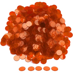 image:imageGSE Games amp Sports Expert Red Bingo Chips 500 Pieces 34Inch HighContrast Transparent Counting Chips for Bingo Games PartiesOrange