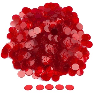 image:imageGSE Games amp Sports Expert Red Bingo Chips 500 Pieces 34Inch HighContrast Transparent Counting Chips for Bingo Games PartiesRed