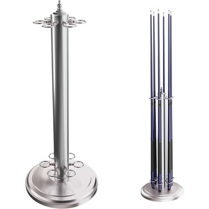image:imageGSE Games amp Sports Expert StandStyle Metal Billiard Pool Cue Rack Holds 6 Pool Cue Sticks Several Colors AvailableBrushed Nickel