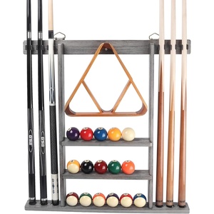 image:imageGSE Games amp Sports Expert Wall Mount Rack with Score Counter Only Hanging Wall Mounting Rack Holds 68 Cue Sticks 2 Ball Racks and Full Set of BallsGrey