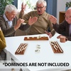 image:imageGSE Games amp Sports Expert Domino Set of 4 Wooden Domino Trays Holders Organizer  Premium Tiles Holder Racks for Mexican Train Chicken Foot and Other Games