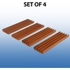 image:imageGSE Games amp Sports Expert Domino Set of 4 Wooden Domino Trays Holders Organizer  Premium Tiles Holder Racks for Mexican Train Chicken Foot and Other Games
