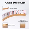 image:imageGSE Games amp Sports Expert Set of 4 Playing Cards Holders Wooden Playing Card Racks Curved Playing Card Trays for Bridge Hand amp Foot Rummy UNO Card Games 175Inch17 Card Holders