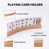 image:imageGSE Games amp Sports Expert Set of 4 Playing Cards Holders Wooden Playing Card Racks Curved Playing Card Trays for Bridge Hand amp Foot Rummy UNO Card Games 175Inch125 Card Holders