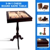 image:imageGSE Games amp Sports Expert Wooden 3in1 Chess Checkers Backgammon Game Table Set with Game Pieces Game Room FurnitureClassic Mahogany