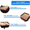 image:imageGSE Games amp Sports Expert Wooden 3in1 Chess Checkers Backgammon Game Table Set with Game Pieces Game Room FurnitureClassic Mahogany