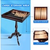 image:imageGSE Games amp Sports Expert Wooden 3in1 Chess Checkers Backgammon Game Table Set with Game Pieces Game Room FurnitureClassic Mahogany