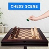 image:imageGSE Games amp Sports Expert Wooden 3in1 Chess Checkers Backgammon Game Table Set with Game Pieces Game Room FurnitureClassic Mahogany